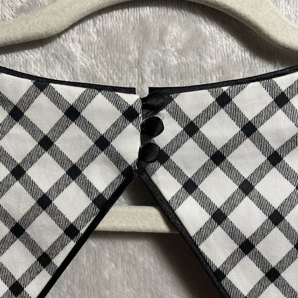 White House Black Market Modern Gingham Back Cutout Blouse Top Size 12 - Picture 5 of 11